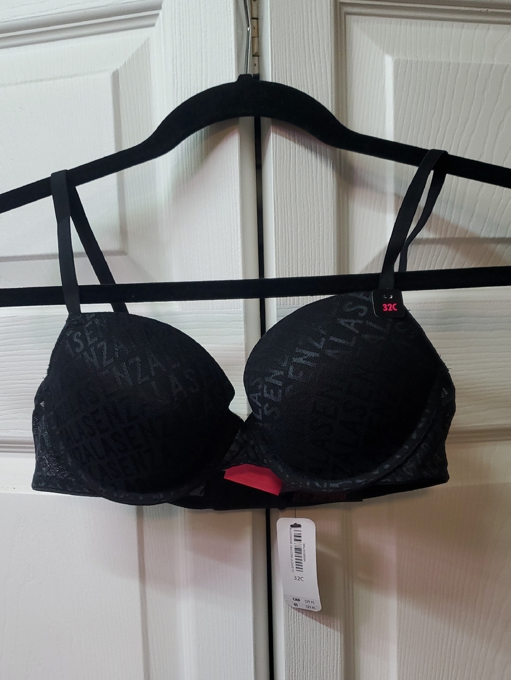 La SENZA Black Lace Bra - REMIX Lightly Lined Demi NWT 32C